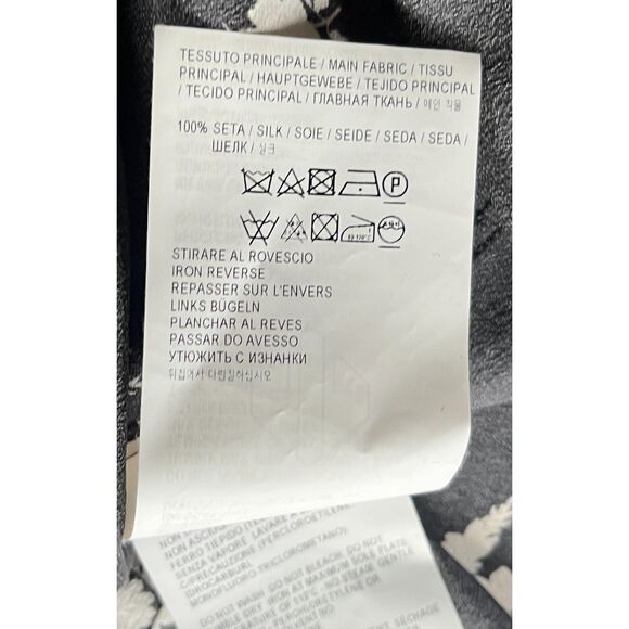 GOLDEN GOOSE Delux Brand Black Silk Floral Shirt Blouse Top Women's Size Small - Picture 6 of 10